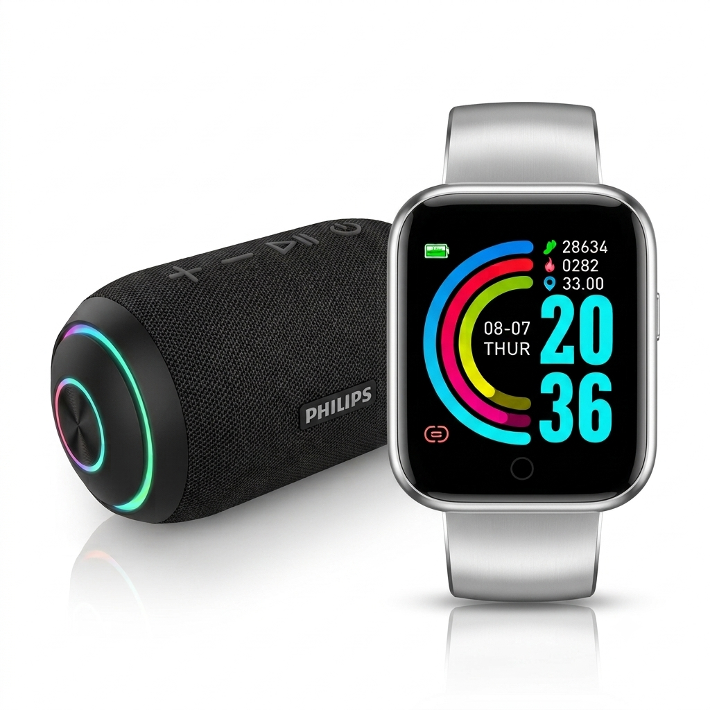 PARLANTE PHILIP ORIGINAL + SMART WATCH D